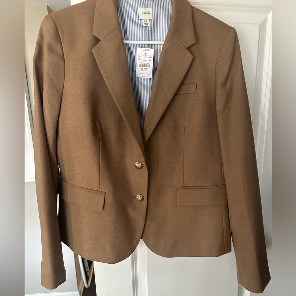 J Crew Original Schoolboy Blazer - NWT - Sz 14 - Camel